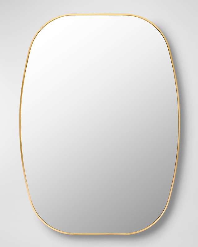 Aranya 41" Rounded Wall Mirror, Gold